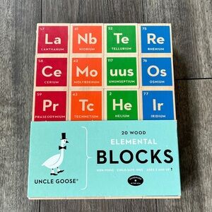 Periodic Table Chemistry Uncle Goose Elemental Wood Blocks NWT